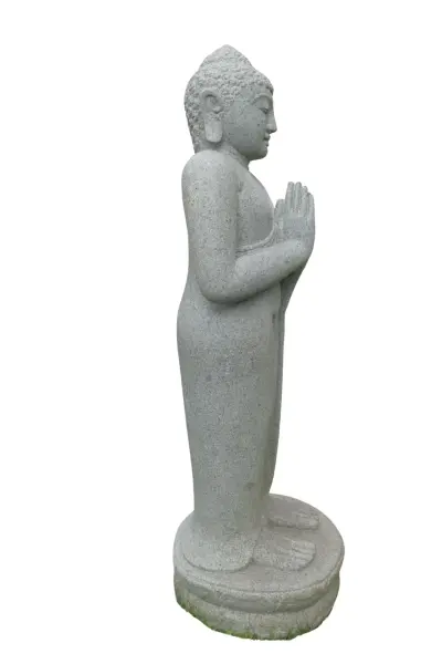 Artikelbild 3 des Artikels “Stehender Buddha aus Flussstein, Position Namaskara, H. 87cm. “